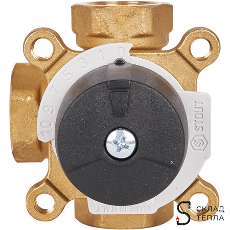 Клапан смесительный трехходовой STOUT - 3/4". Вид 3.