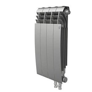 Радиатор биметаллический Royal Thermo BiLiner 500 V Silver Satin (Н) (Серый) - 4 секций