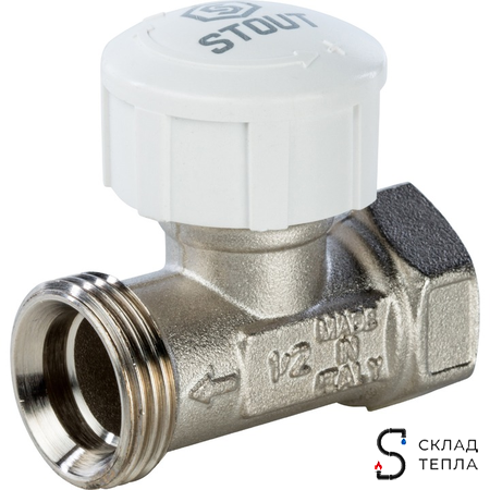 Клапан термостатический прямой STOUT - 1/2" (PN10, Tmax - 120°С). Вид 4.