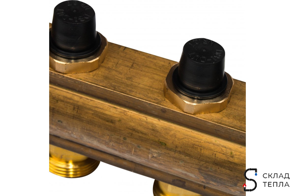 Коллекторная группа WATTS HKV - 1"ВР/ВР на 8 контуров 3/4"EK (с вентилями, латунь). Вид 5.