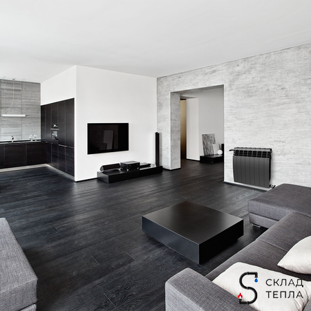 Радиатор биметаллический Royal Thermo BiLiner 500 Noir Sable (Чёрный) - 11 секций. Вид 3.