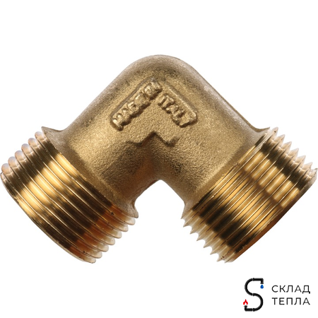 Отвод 90° латунный резьбовой равнопроходный STOUT (НР/НР) - 1/2". Вид 4.
