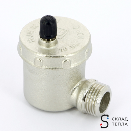 Воздухоотводчик автоматический угловой ITAP 364 - 1/2" (НР, воздухоотвод сверху, никелированный). Вид 4.