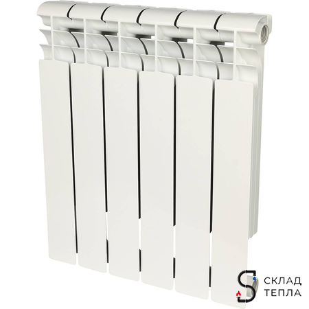 Радиатор алюминиевый ROMMER Profi 500 - 6 секций. Вид 1.