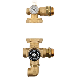 Насосно-смесительный узел STOUT - 1' (с термостатическим клапаном 30-60°C, без насоса, латунный)*