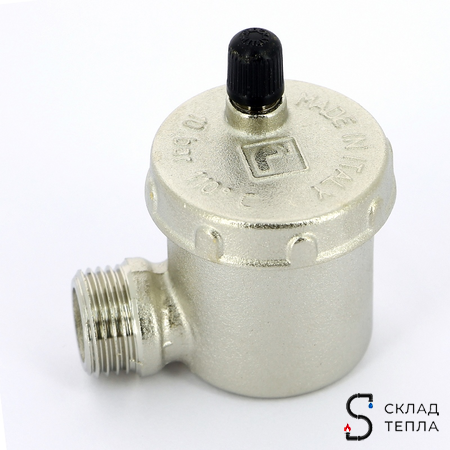 Воздухоотводчик автоматический угловой ITAP 364 - 1/2" (НР, воздухоотвод сверху, никелированный). Вид 1.