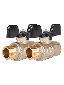 Кран шаровой полнопроходной STOUT - 1/2' (НР/ВР, ручка-бабочка черная, 2шт)