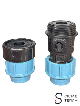 Обратный клапан Unidelta 50 (винтовой, для труб ПНД). Вид 4.