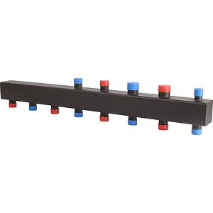 Коллектор котельной разводки Rommer - 1' на 4(5) контура 1'1/4 (до 80 кВт, черная сталь)