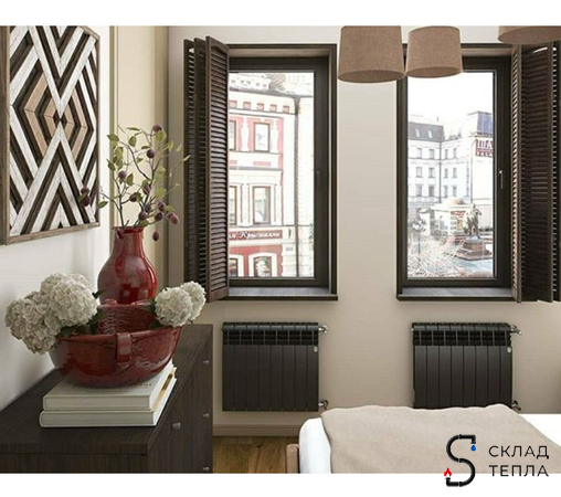 Радиатор биметаллический Royal Thermo BiLiner 500 Noir Sable (Чёрный) - 10 секций. Вид 4.