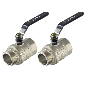 Кран шаровой полнопроходной TIM - 1/2" (НР/ВР, PN50, ручка-рычаг черная, 2шт) Кран шаровой полнопроходной TIM - 1/2' (НР/ВР, PN50, ручка-рычаг черная, 2шт)