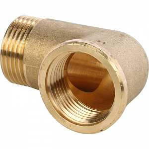 Отвод 90° латунный резьбовой равнопроходный STOUT (НР/ВР) - 1/2'