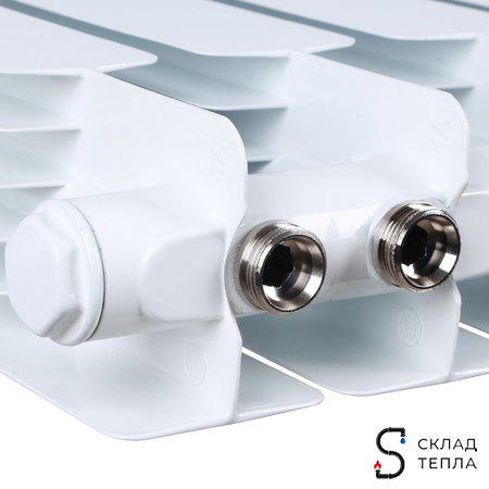 Радиатор биметаллический STOUT SPACE 500 - 8 секций с нижним подключением. Вид 12.