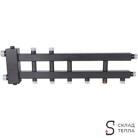 Коллектор котельной разводки ROMMER 3+1+1 (дублер компакт) с гидроразделителем 1"1/2 . Вид 1.