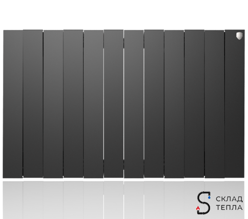 Радиатор биметаллический Royal Thermo PianoForte 500 Noir Sable (Чёрный) - 12 секций. Вид 2.