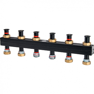 Коллектор котельной разводки Meibe Поколение 8  - 1'1/2  на 5 контуров 1'1/2 (до 85 кВт, черн.сталь)