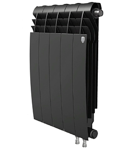 Радиатор биметаллический Royal Thermo BiLiner 500 V Noir Sable (Н) (Чёрный) - 5 секций