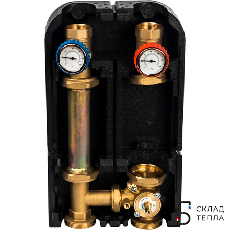Насосная группа STOUT - 1"1/4 (с 3-х ходовым приводным смесителем, без насоса, 39 kW DT10°C). Вид 1.