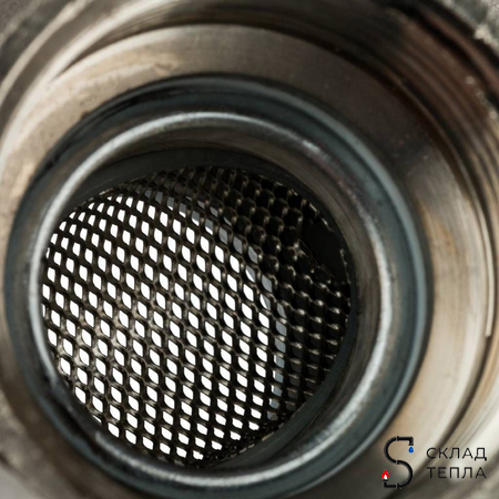 Кран шаровой с фильтром STOUT - 1" (ВР/ВР, PN30, Tmax 100°С, сетка 500 мкм, ручка-рычаг черная). Вид 9.