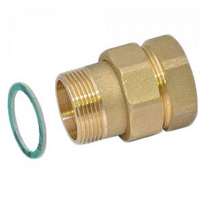 Соединение быстроразъемое (американка) латунное STOUT - 1 1/2' (ВР/НР, уплотнение по плоскости)