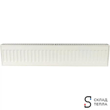 Радиатор стальной KERMI FKO 22 - высота 200 мм, длина 2600 мм с боковым подключением. Вид 4.