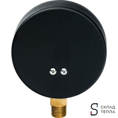 Термоманометр радиальный STOUT - 1/2" (D80 мм, шкала 0-120°C/0-4 бар, с запорным клапаном). Вид 3.