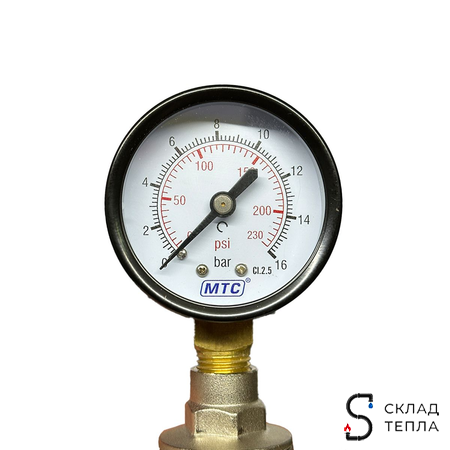 Редуктор давления поршневой с манометром 3/4" Candan CM-3553-M. Вид 2.
