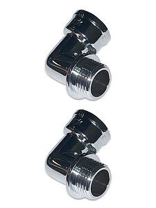 Отвод 90° латунный резьбовой равнопроходный TIM (НР/ВР) - 1' (хромированный, 2шт.)