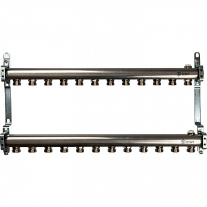 Коллекторная группа STOUT - 1' на 12 контуров 3/4' (нерж.сталь, для радиаторной разводки)