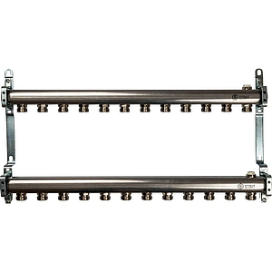 Коллекторная группа STOUT - 1' на 12 контуров 3/4' (нерж.сталь, для радиаторной разводки)