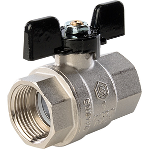 Кран шаровой полнопроходной STOUT - 1' (ВР/ВР, PN40, Tmax 150°С, ручка-бабочка черная)