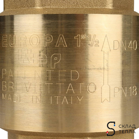 Клапан обратный STOUT - 1 1/2" (ВР/ВР, затвор металлический). Вид 8.