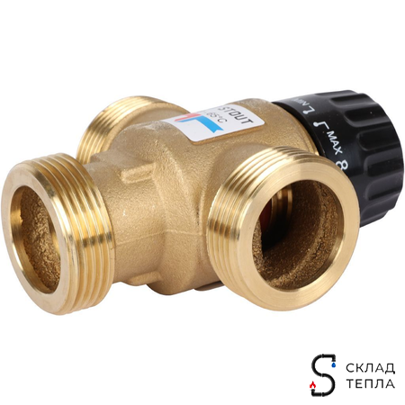 Термостатический смесительный клапан STOUT 1 1/4" (30°-65°C, KVs 3,5 м³, центральное смешиванивание). Вид 6.