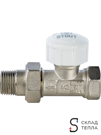 Клапан термостатический прямой STOUT - 1/2" (PN10, Tmax - 120°С). Вид 3.