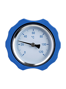 Термометр с ручкой крана для насосных групп Zeissler (синий)