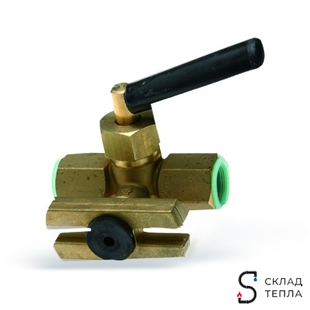 Кран запорный для манометра WATTS RMD 15 P-MM - 1/2" (ВР/ВР, PN25, с фланцем для поверки). Вид 1.
