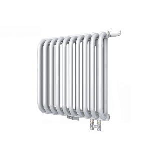 Радиатор 2 трубчатый Rommer Ventil 500 - 11 секций (нижнее подключение, цвет белый RAL9016)