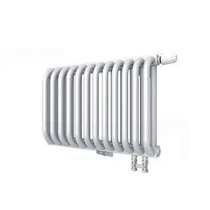 Радиатор 2 трубчатый Rommer Ventil 300 - 13 секций (нижнее подключение, цвет белый RAL9016)
