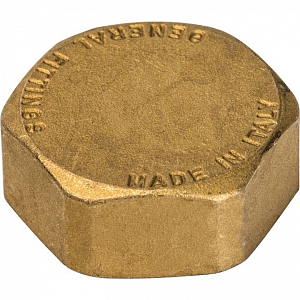 Заглушка латунная с внутренней резьбой STOUT - 3/8'