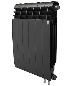 Радиатор биметаллический Royal Thermo BiLiner 500 V Noir Sable (Н) (Чёрный) - 6 секций