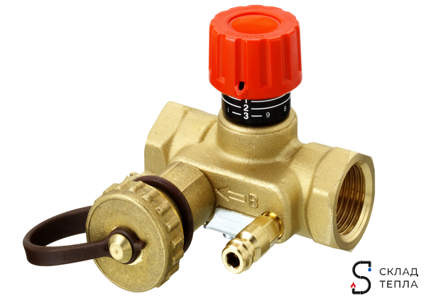 Клапан балансировочный ручной Danfoss MNT - 1" (Ру16, ВР, Kvs=4м3/ч с измерительными ниппелями). Вид 1.