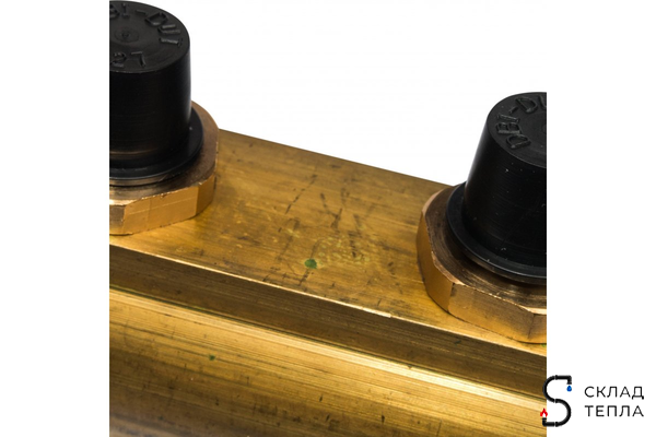Коллекторная группа WATTS HKV - 1"ВР/ВР на 4 контура 3/4"EK (с вентилями, латунь). Вид 5.