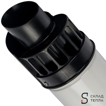 Проход через стену для коаксиального дымохода STOUT D60/100 мм, длина 854 мм (для конденсац. котла). Вид 4.