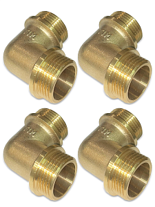 Отвод 90° латунный резьбовой равнопроходный TIM (НР/НР) - 1/2' (4шт.)