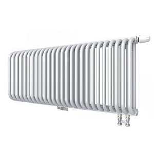 Радиатор 2 трубчатый Rommer Ventil 300 - 27 секций (нижнее подключение, цвет белый RAL9016)