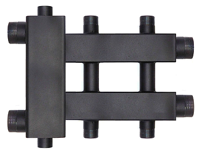 Коллектор котельной разводки ROMMER 1+1+1 (дублер компакт) с гидроразделителем 1'1/2 