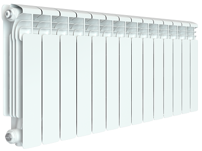 Радиатор алюминиевый Rifar Alum Ventil 350 - 14 секций (подключение нижнее справа)