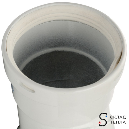 STOUT Элемент дымохода отвод 45° м/м DN80. Вид 4.