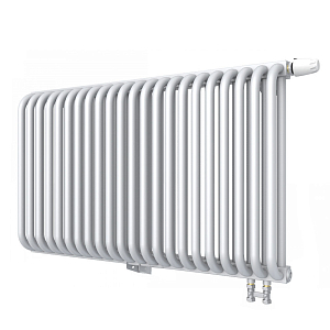 Радиатор 2 трубчатый Rommer Ventil 500 - 22 секции (нижнее подключение, цвет белый RAL9016)