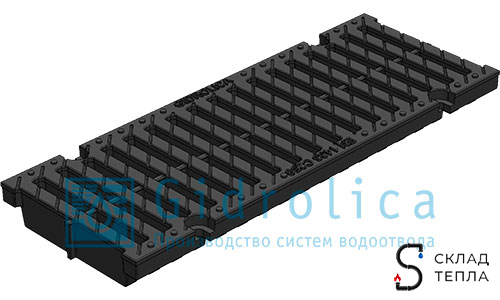 Решетка ячеистая пластиковая для лотка DN150 Gidrolica 500х188 мм. Вид 2.